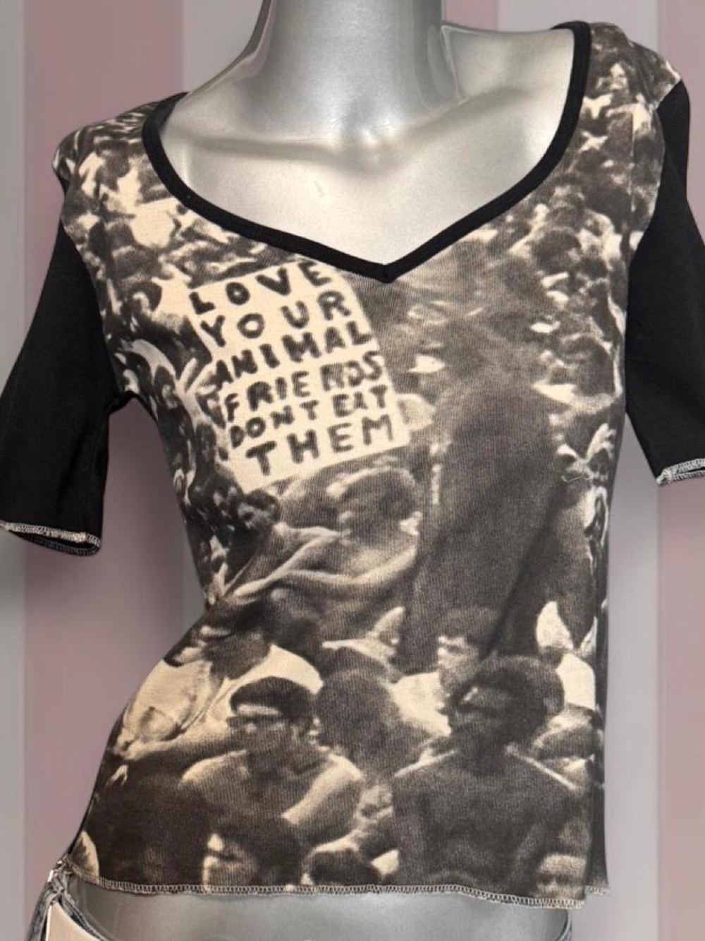 Animal Rights Y2K Baby Tee